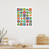 Poster Eric Carle | Blocs de l'alphabet en motif (Cuisine)
