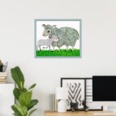 Poster Eric Carle -  carleeric-sheep-sj-artfond (Bureau à domicile)