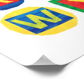 Poster Eric Carle | Motif de blocs alphabets (Coin)