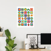 Poster Eric Carle | Motif de blocs alphabets (Bureau à domicile)