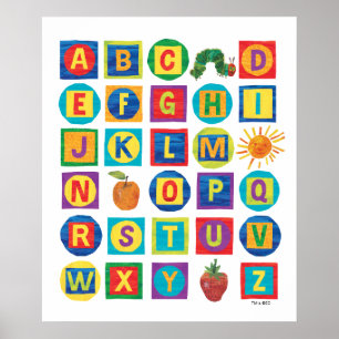 Poster Eric Carle Motif de cubes alphabetiques