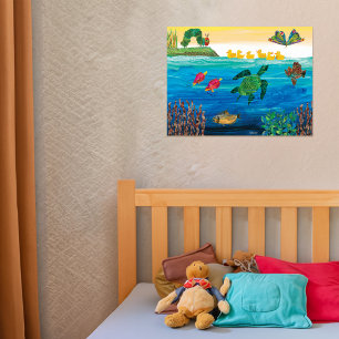 Poster Eric Carle   Scène colorée d'étang