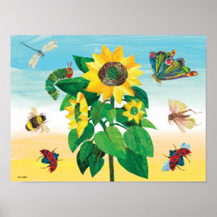 Poster Eric Carle Scène de fleurs du jardin