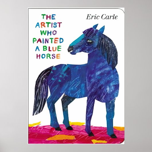 Poster Eric Carle - un cheval bleu (Devant)