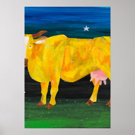 Poster Eric Carle - Vache sur jaune (Devant)