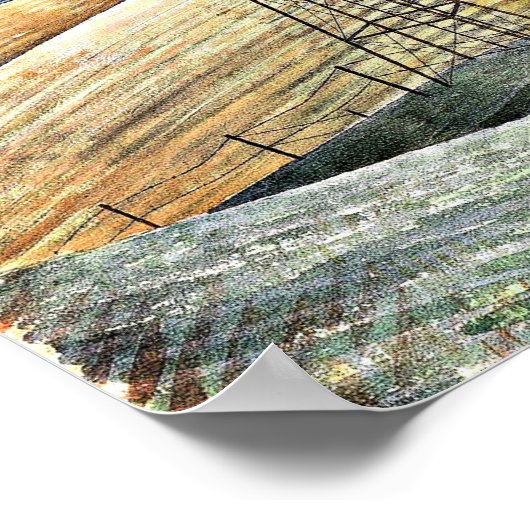 Poster Eric Ravilie peinture, Moulin à vent (Coin)