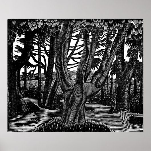 Poster Eric Ravilious Art, Woodland à l'extérieur de Flor (Devant)
