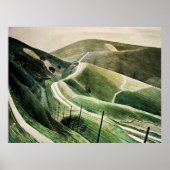 Poster Eric Ravilious - Chalk Paths, célèbre oeuvre d'art (Devant)