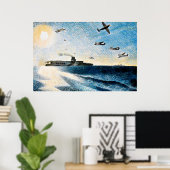 Poster Eric Ravilious - HMS Glorious dans l'Arctique (Bureau à domicile)