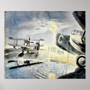 Poster Eric Ravilious - Matin sur le Tarmac