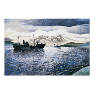 Poster Eric Ravilious - Norvège, réalisme magique,