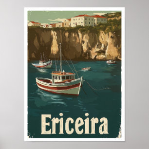 Poster Ericeira Portugal Vintage voyage d'art