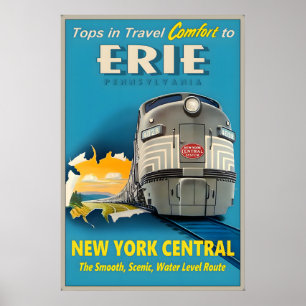 Poster Erie Pennsylvanie New York Central Railroad Tops