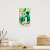 Poster Erin Go Bragh Couple regardant Irlande Carte (Cuisine)
