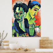 Poster Ernst Kirchner - Auto-portrait double (Cuisine)