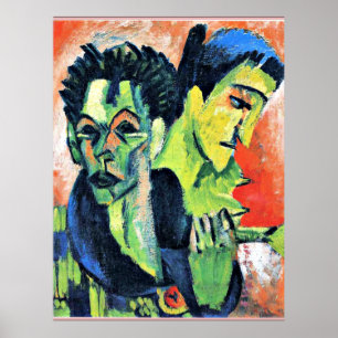 Poster Ernst Kirchner - Auto-portrait double