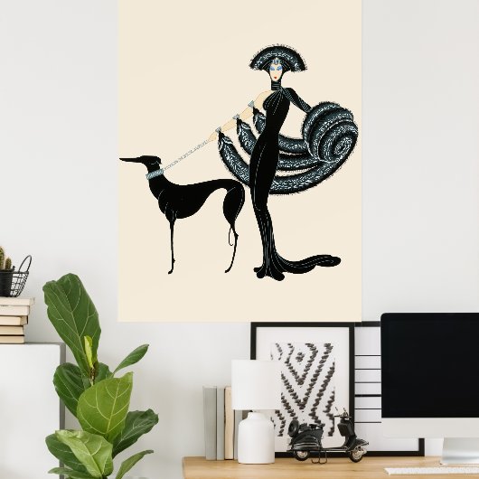 Poster Erté - À la suite théâtrale, Symphonie en noir (Bureau à domicile)