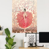 Poster Erté - Dame rose (Bureau à domicile)