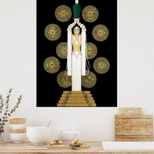 Poster Erté - Emerald Vase [Version de nuit] (Cuisine)