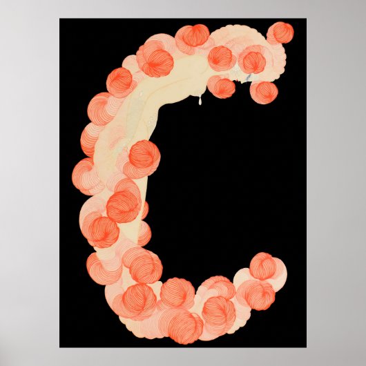 Poster Erté - La lettre C de la suite Alphabet, 1976 (Devant)