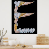 Poster Erté - La lettre E de la suite Alphabet, 1976 (Cuisine)