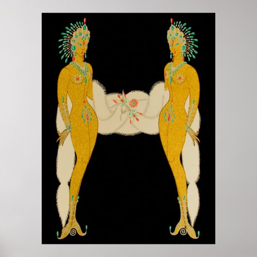 Poster Erté - La lettre H de la suite Alphabet, 1976 (Devant)