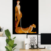 Poster Erté - La Lettre L de la Suite Alphabet, 1976 (Bureau à domicile)