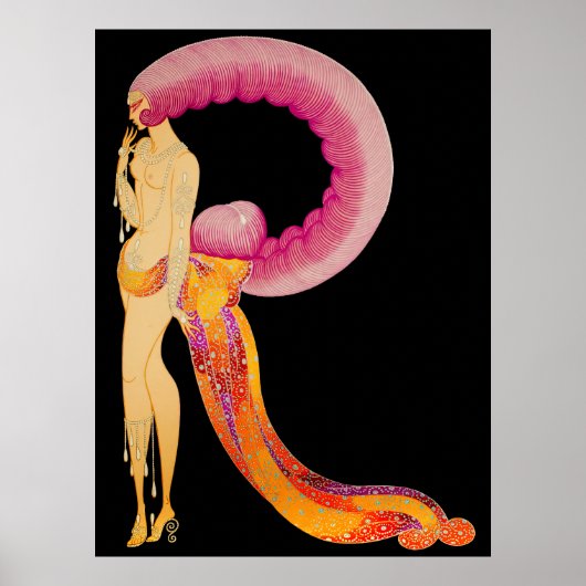 Poster Erté - La Lettre R de la Suite Alphabet, 1976 (Devant)