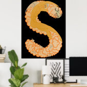 Poster Erté - La Lettre S de la Suite Alphabet, 1976 (Bureau à domicile)