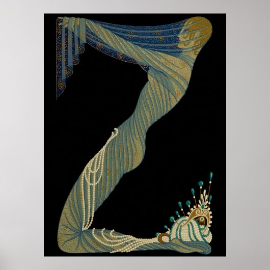 Poster Erté - La lettre Z de la suite Alphabet, 1976 (Devant)