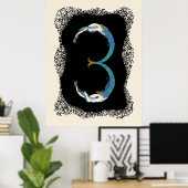 Poster Erté - La Suite Numéraux, Le Numéro 3 (Bureau à domicile)