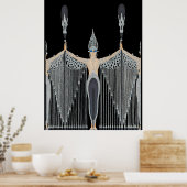 Poster Erté - Les Bijoux de Perle [Noir] (Cuisine)
