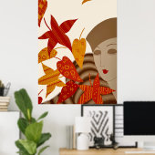 Poster Erté - Les Saisons, Automne (Bureau à domicile)