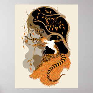 Poster Erté - Les Saisons, automne 1970