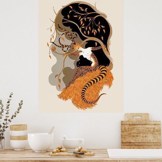 Poster Erté - Les Saisons, automne 1970 (Cuisine)