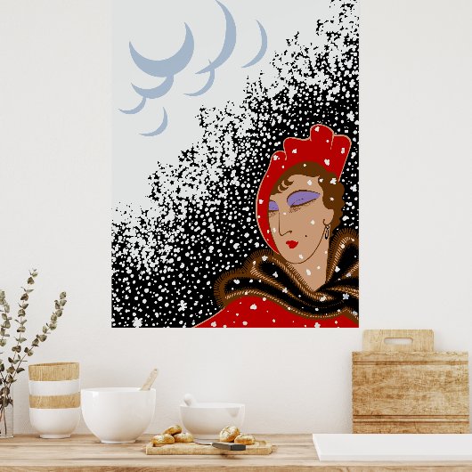 Poster Erté - Les Saisons, Hiver (Cuisine)