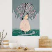 Poster Erté - Parapluie en fleurs (Cuisine)