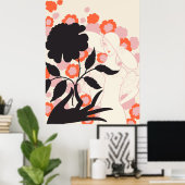 Poster Erté - Rose noir (Bureau à domicile)