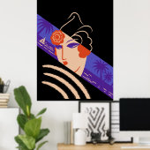 Poster Erté - Stations D'Hiver [Version Nocturne] (Bureau à domicile)