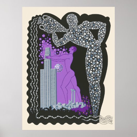 Poster Erté - Suite Zodiac, Aquarius (Devant)