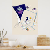 Poster Erté - Suite Zodiac, Gemini (Cuisine)