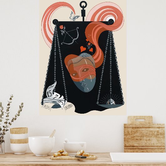 Poster Erté - Suite Zodiac, Libra (Cuisine)