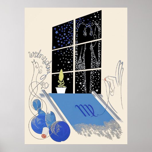 Poster Erté - Suite Zodiac, Virgo (Devant)