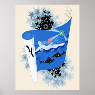 Poster Erté - Suite Zodiaque, Poissons