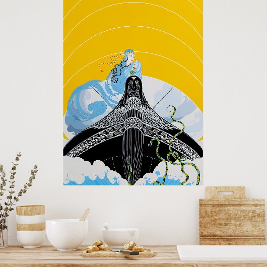 Poster Erté - Surprises de la mer (Cuisine)