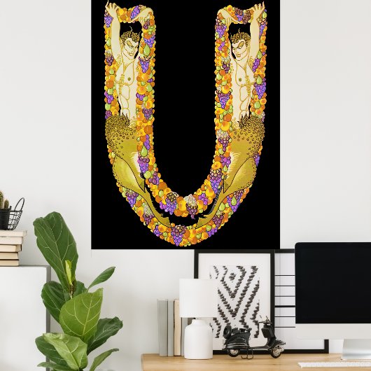 Poster Erté - The Letter U from the Alphabet Suite, 1976 (Bureau à domicile)
