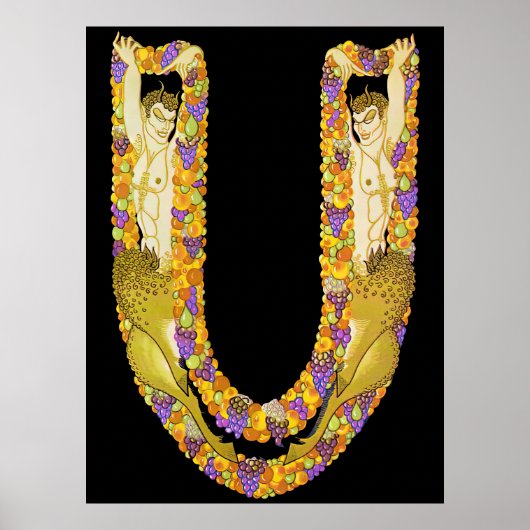 Poster Erté - The Letter U from the Alphabet Suite, 1976 (Devant)