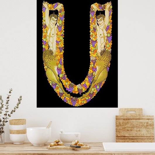 Poster Erté - The Letter U from the Alphabet Suite, 1976 (Cuisine)