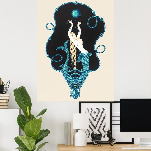 Poster Erté - The Precious Stones Suite, Sapphire, 1969 (Bureau à domicile)