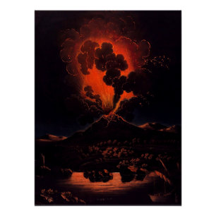 Poster Éruption de l'Etna la nuit (F Weber)